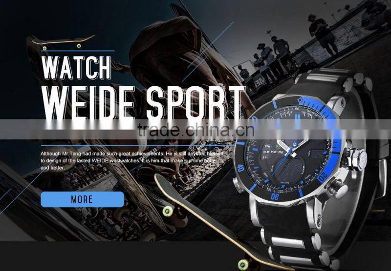 Weide watches made in china japan movt quartz watch stainless steel back water resistant top luxury brand watch