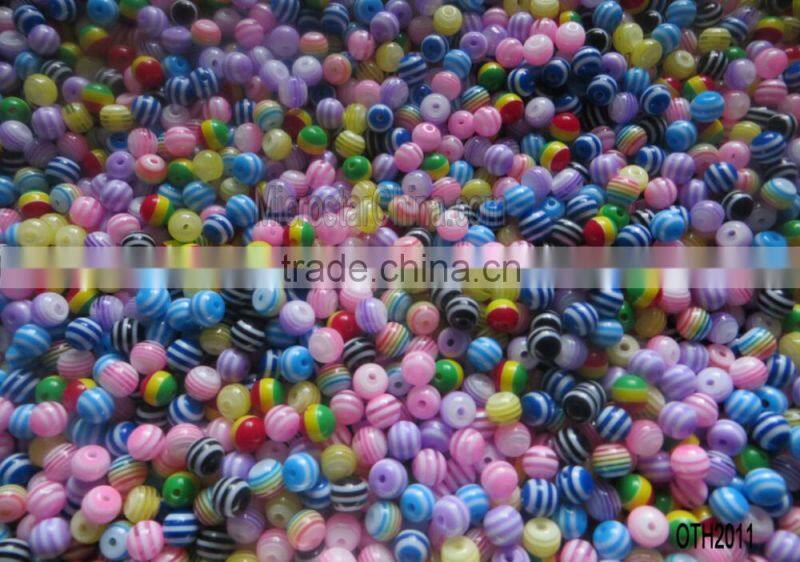 20mm stripe resin plastic beads for necklace jewelry making