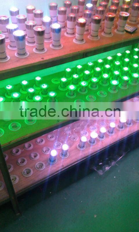 3w 12v led rgb dmx spotlight mr16 e27 gu10