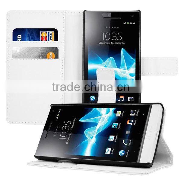 Elegant PU leather case for the Sony Xperia S LT26i, magnetic fastener and stand function COVER FOR SONY