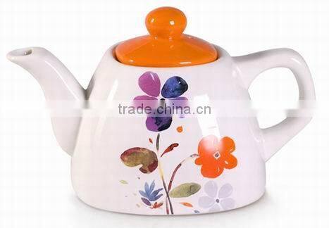 Italy Style Romantic Ceramic Teapot with Orange Cover