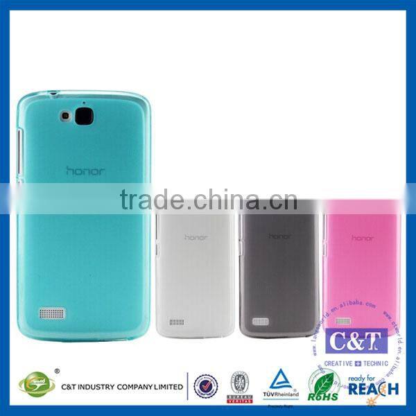 C&T 2015 the new unique flexible gel rubber tpu case for huawei honor holly