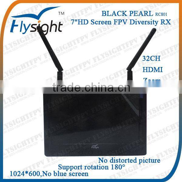 C525 Flysight Wholesale High Quality 7 inch HDMI Screen Black Pearl Diversity Screen Receiver RC801 Monitor for Octocopter