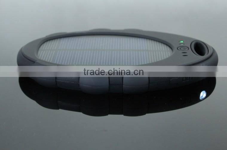 5000mAh Waterproof Solar Power Bank Dual USB Backup External Battery Charger for iPhone Samsung HTC Huawei Xiaomi Cell Phones