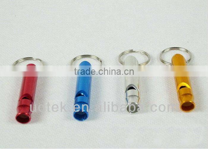 Large aluminum whistle lifesaving whistle survival whistle Ribbon Keychain UDTEK01515