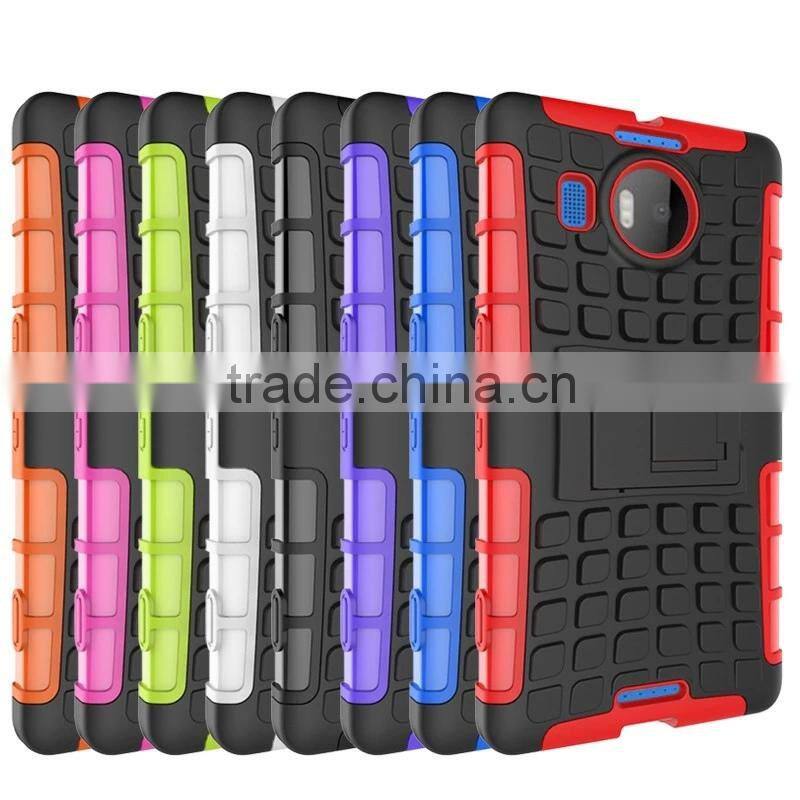Cell phone accessory 2 In 1 Pattern Silicone and PC Rugged Hybrid 2-in-1 protective case for nokia lumia 950 xl china suppliers