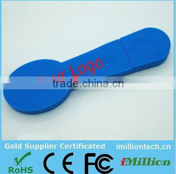 popular customized model promotional gift pvc spoon shape 8gb usb flash disk memory