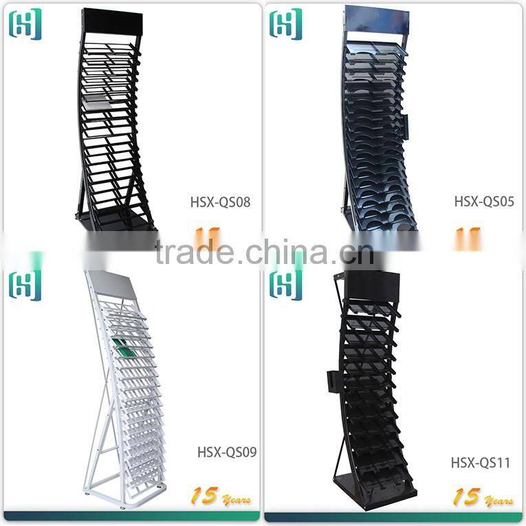 custom powder coat big metal ceramic floor tile display stand HSX-S0363