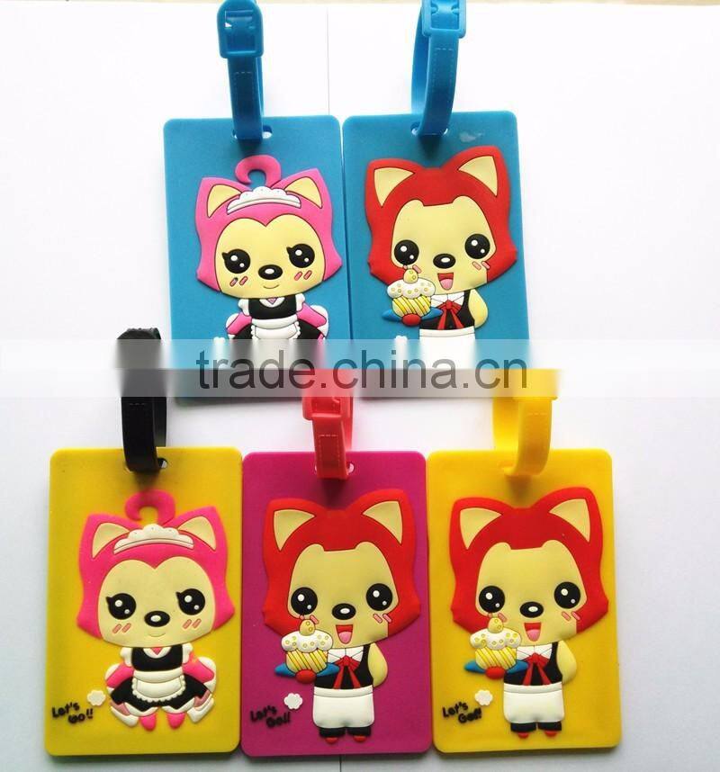 Animation Print Custom Luggage Tag Soft PVC Travel Cut Design Bag Tag