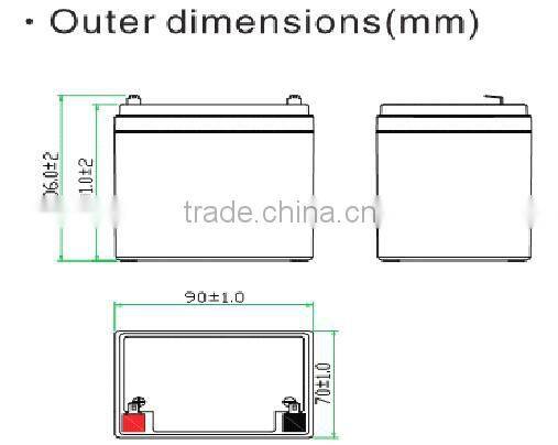 VRL sealed lead acid storage battery 12v4ah for ALARM SYSTEM