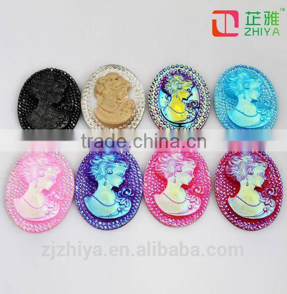 Flat back resin cameo wholesale cameo