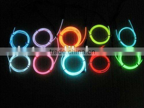 Waterproof multi color Welted el wire to make animated suits hoodies,shoelace,cap,shirt,hat,costume