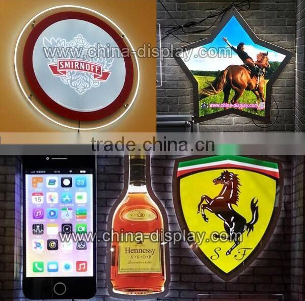 Popular items led backlit display acrylic circular light box panel