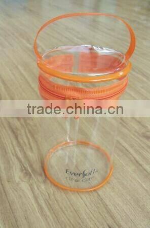 wenzhou cangnan wholesale clear plastic transparent pvc cylinder shape pencil case for man
