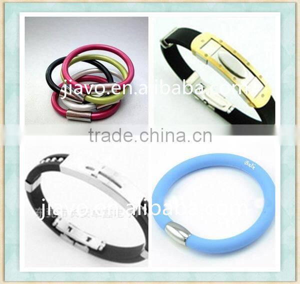Top seller titanium metal clasp silicone bracelet
