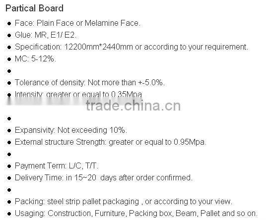 moistureproof plain particle board/OSB for cabinet and furniture