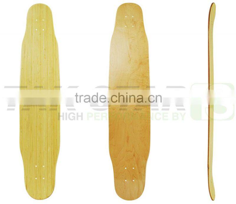 44" maple with fiberglass longboard decks blank