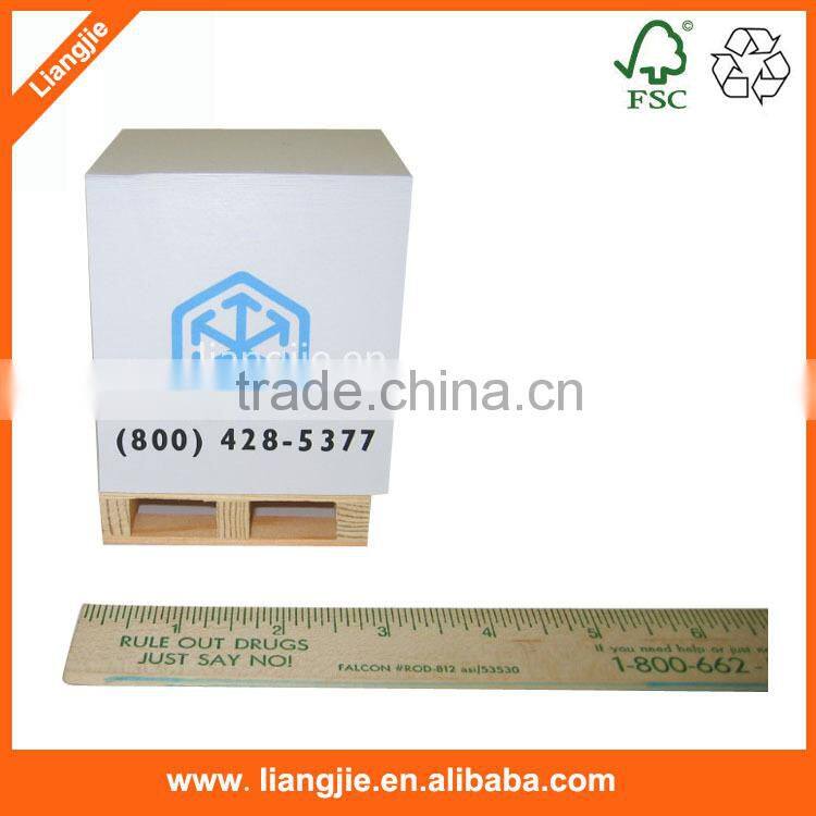 Sides printing note cube with pallet, wooden pallet memo cube