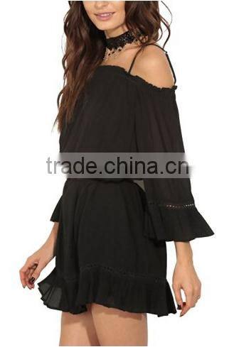 Women's Casual Butterfly Sleeve Floral Print Chiffon Dress