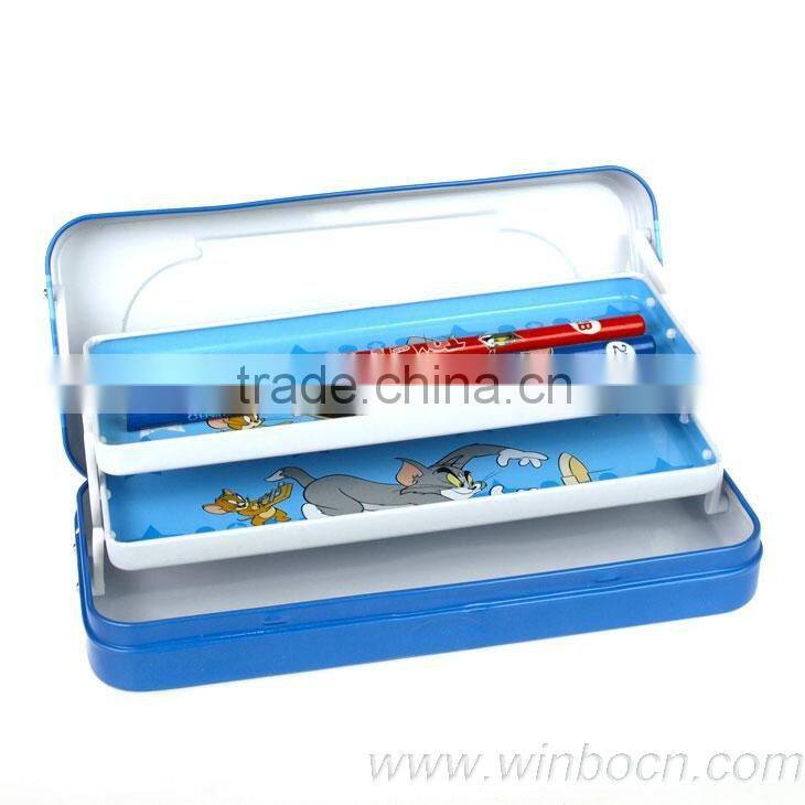 Ladder-type Three-layer cartoon students pencil case