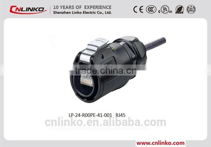 Factory Price Rj45 Ethernet Connector Waterproof Ip67 With Black Shell