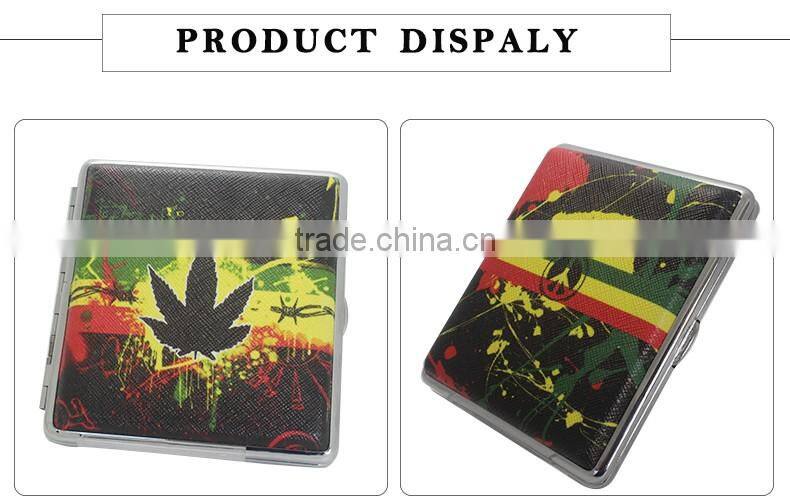 Leather Pocket Cigarette Tobacco Case Box Holder
