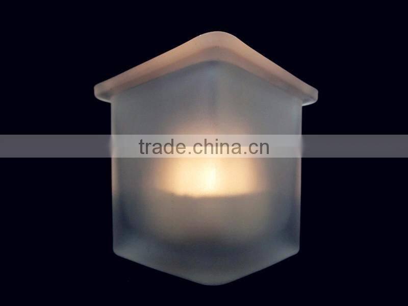 candle holder /clear glass frosted wax storage empty jar