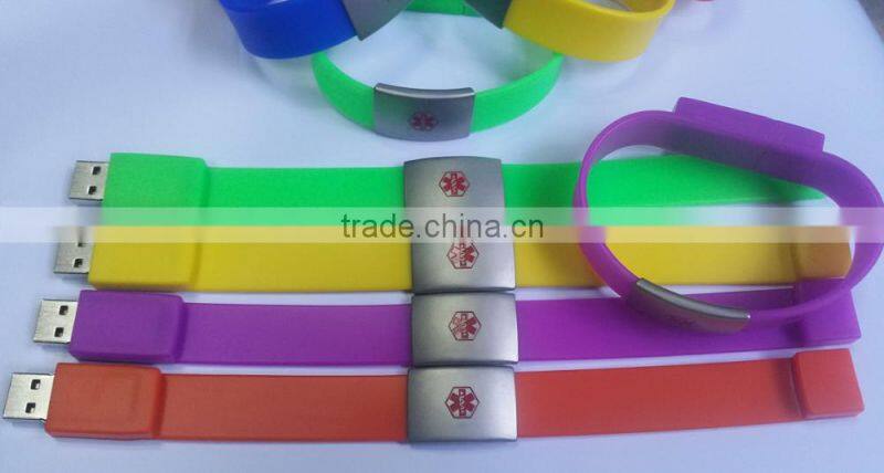 220*17mm pantone color silicone bracelet usb driver