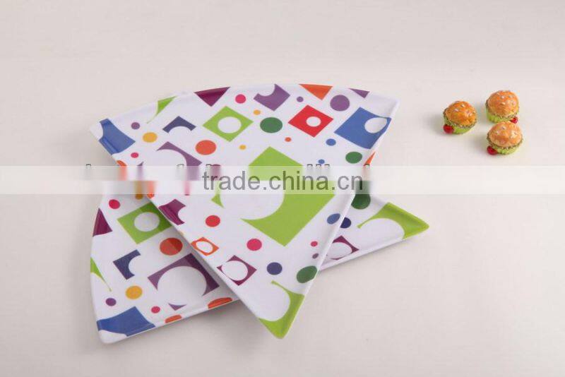 promotional squared pink color melamine plates