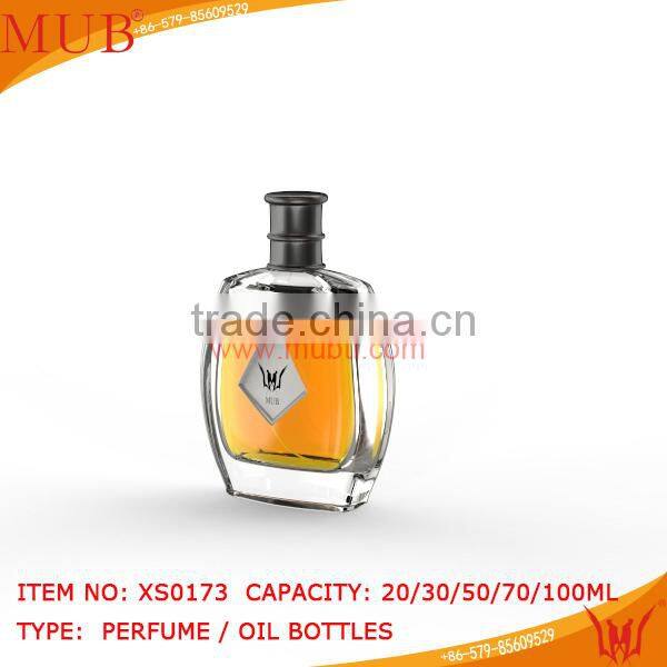 Hot sale Man's parfum empty glass bottle with pump wholesale