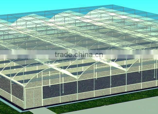 Multi-span greenhouse with greenhouse window opener system