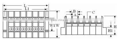 TB-400 Assembly Type Barrier 400 Amp Japan Terminal Block Connector