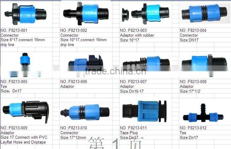 Two way barb and one thread barbed coupling for irrigation drip line