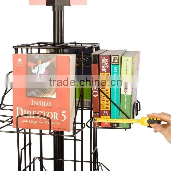 3 Tiers Spinning Metal cardboard book display stands