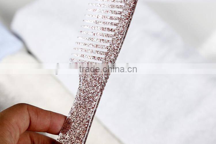 Plastic Morden Hair Comb With Crystals Point Irregularity Handle Hair Brushes