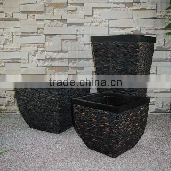 2015 High Quality Shale Stone Resin Tall Column Square Pot Planter
