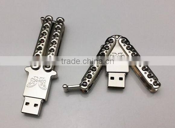 Newest products , Metal butterfly knife USB 2.0/3.0 16gb,32gb,64,gb usb flash drive for a gift