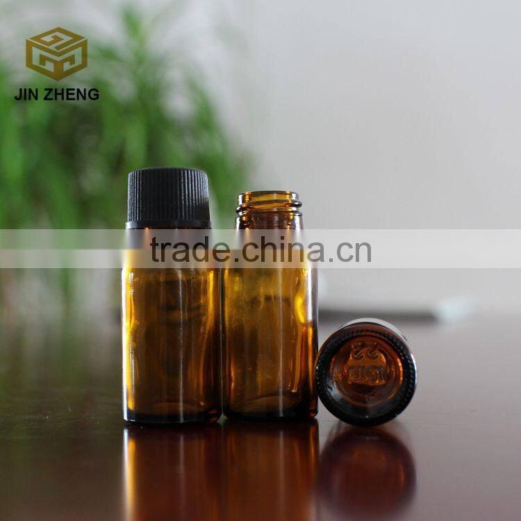10-100ml Empty Amber Essential Oil Glass Bottle With Plastic Lids