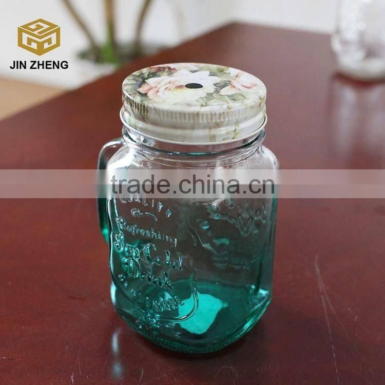 450ml Colorful Empty Baby Food Glass Jars Perfect Jam Chutney Spices storage