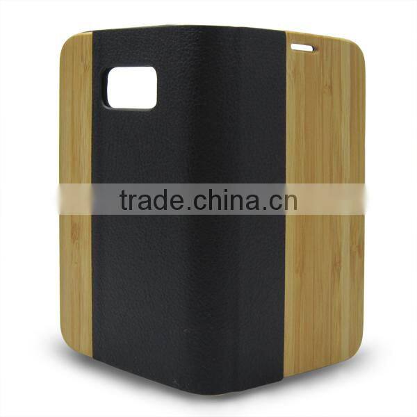 OEM wood leather cell phone case for Samsung S7