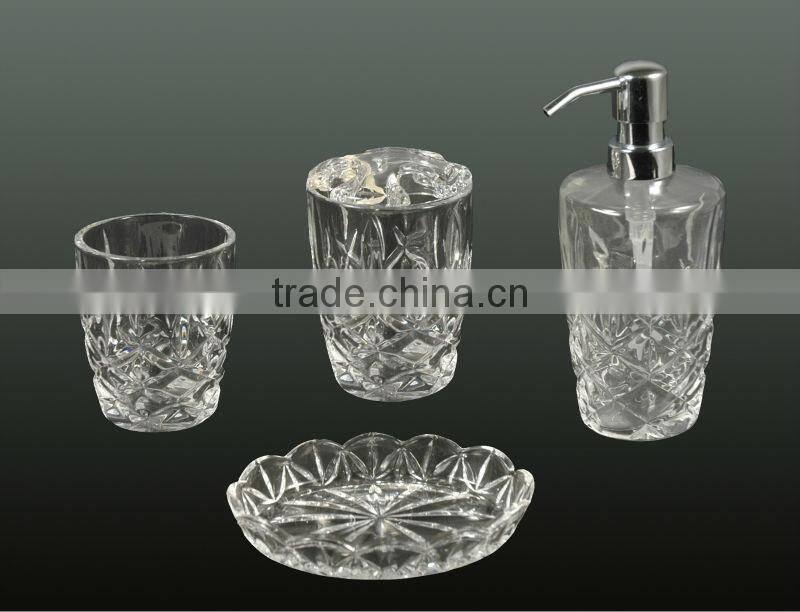 3pcs set glass bathroom accessories sets