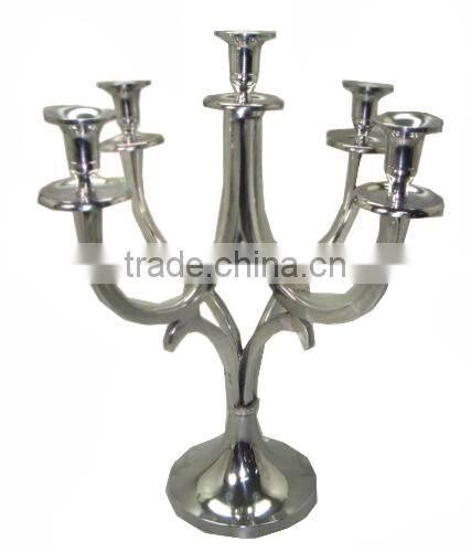 Silver Glass Candle Stand