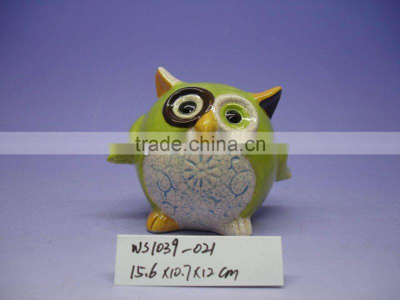 Custom Ceramic Owl Shaped Money Bank for Kid