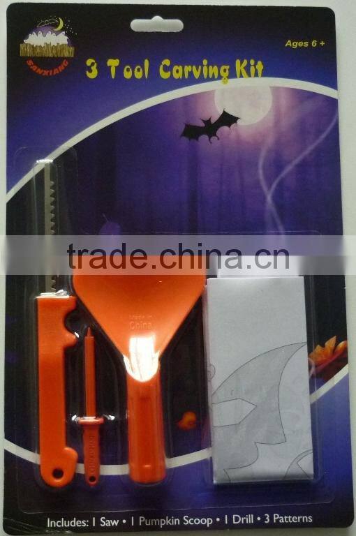 High quality Halloween gift 3pcs tool pumpkin carving kit