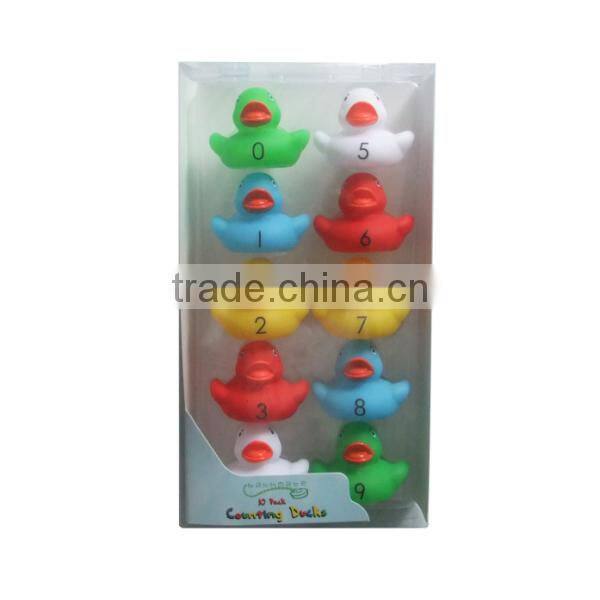 10pcs education soft counting rubber duck toy set