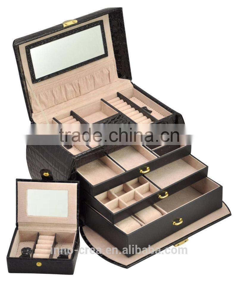 2015 Crocodile PU Leather Travel Case and Lock Organizer