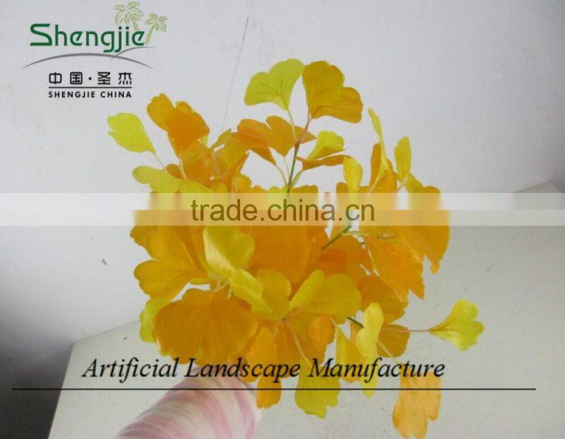 artificial gingko leaves with beautiful yellow color for indoor decoration