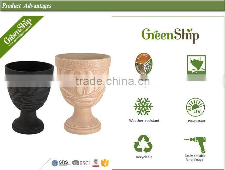Decorative Garden Fiber Clay Pots from Greenship/ 10 years lifetime/ lightweight/ UV protection/ eco-friendly