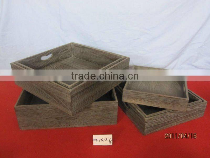environmentally friendly black wooden food serving tray