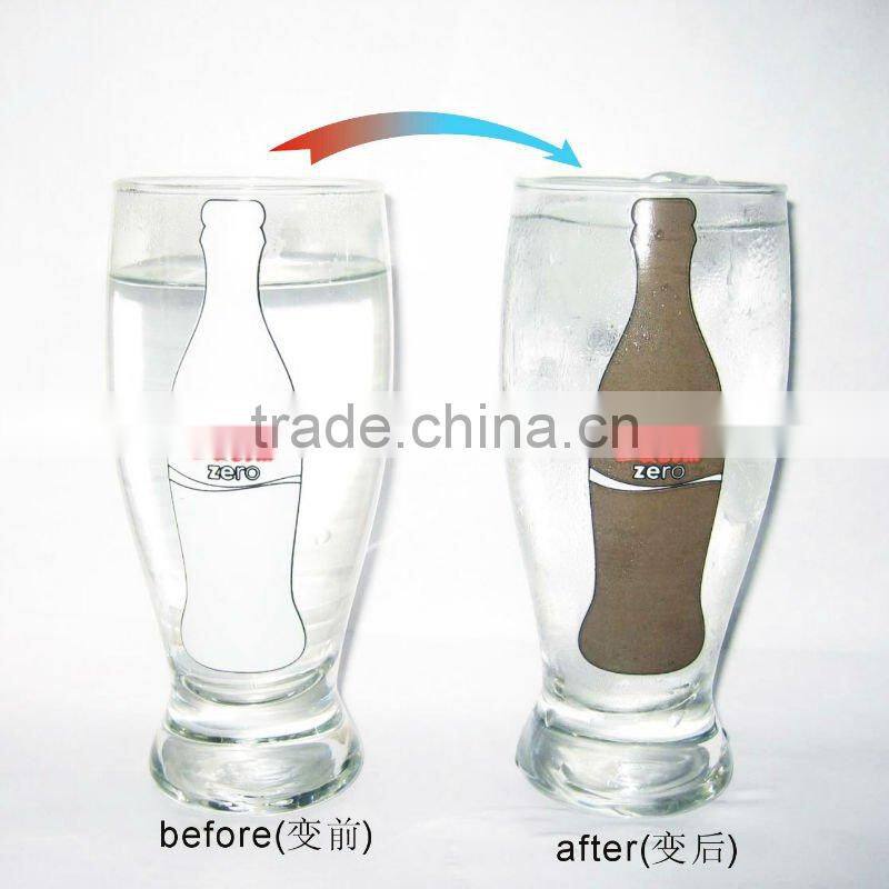 2016 New Item Cheap Price change color glass cup